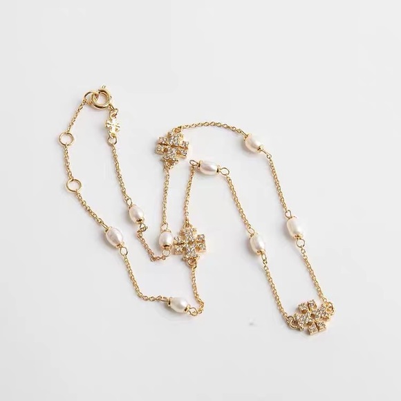 Tory Burch Gold Kira Pearl-Chain Necklace - Picture 4 of 10